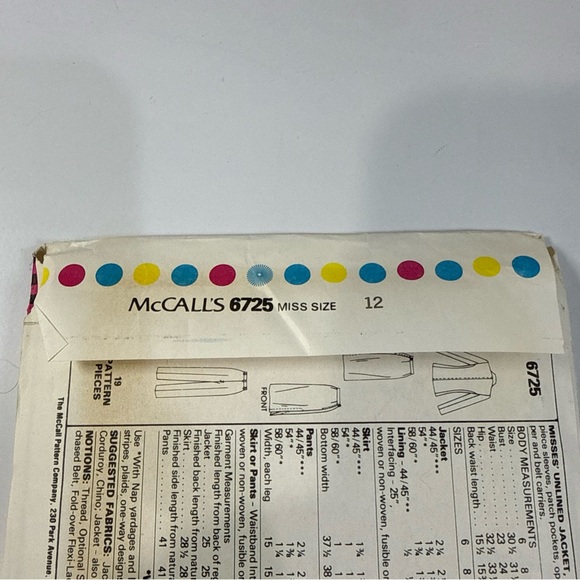 McCall's Carole Little for St. Tropez West Sewing‎ Pattern Uncut #6725 - Picture 4 of 4